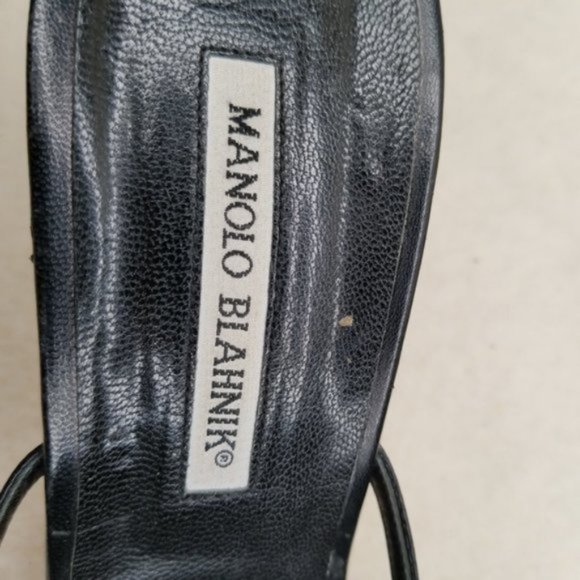 Manolo Blahnik Black Strappy Heels - Picture 8 of 10